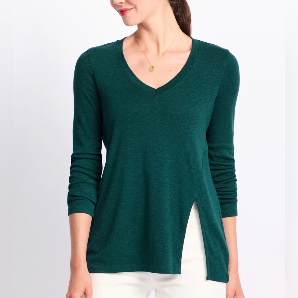 THREADS 4 THOUGHT Agatha Textured Slub Jersey Slit Long Sleeve - Size 2X